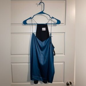 Express Teal Satin Slip Cami